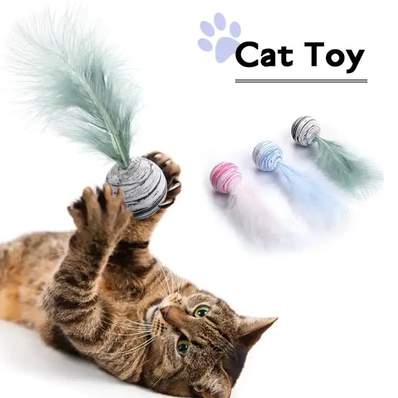Cat Toy Feather Ball - Pet Playhouse 2