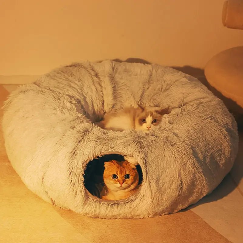 2 In 1 Round Tunnel Cat Beds - Pet Playhouse 2