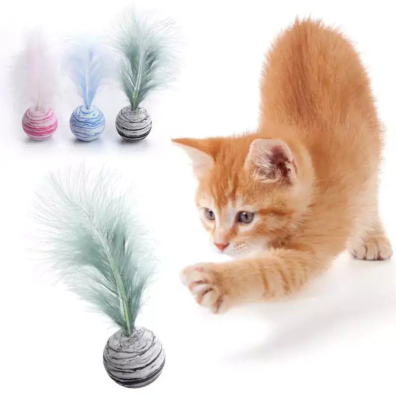 Cat Toy Feather Ball - Pet Playhouse 1